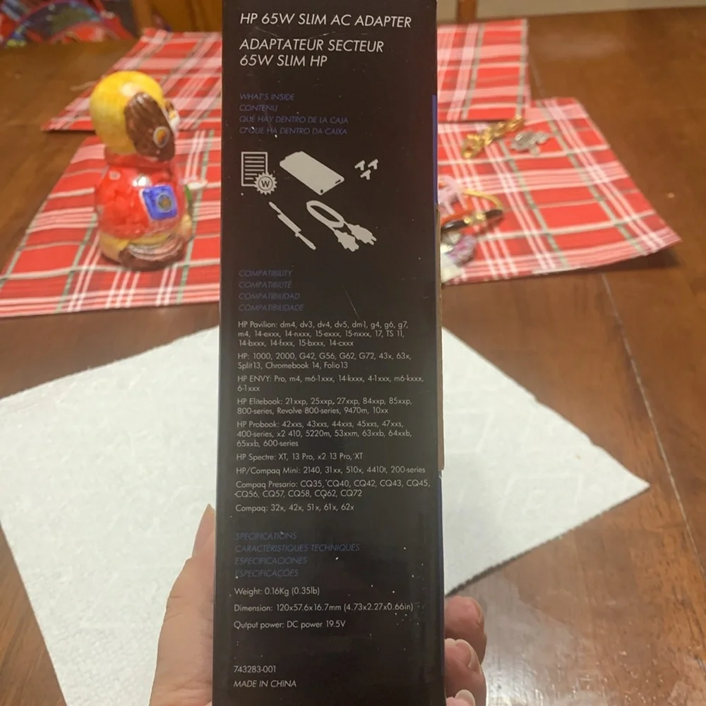 Hp 65w slim AC adapter new in box
